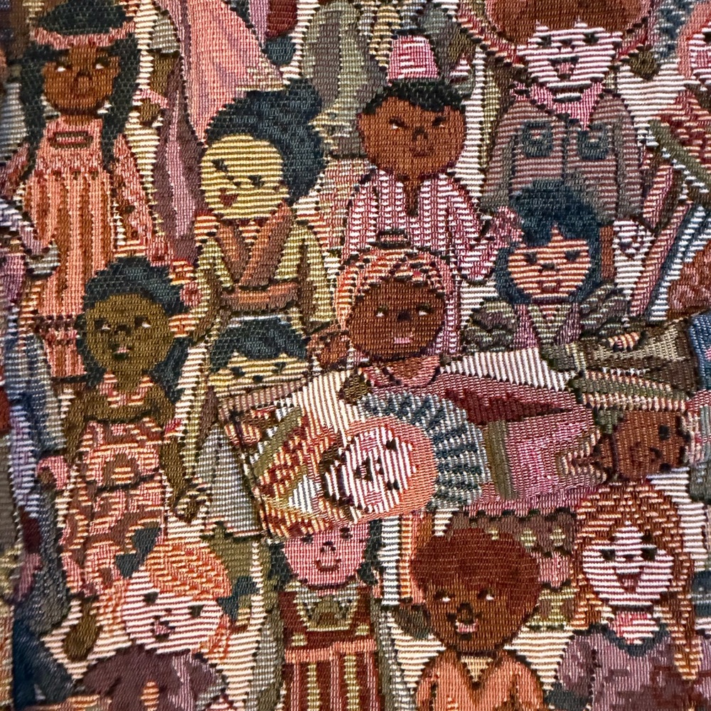 Vintage 90’s Ivy Club Classics Children of the World Tapestry Vest Sz S/M - Picture 5 of 5